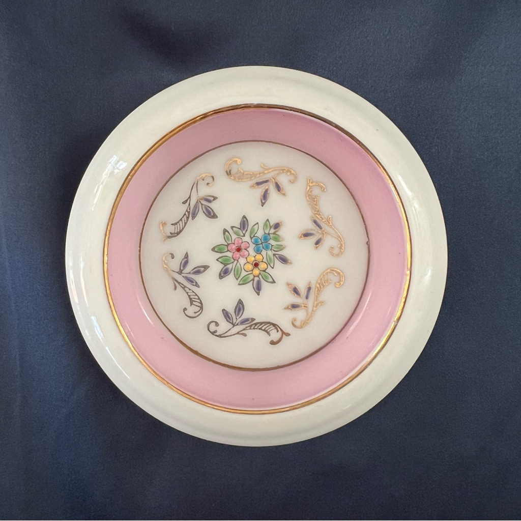 Made In Japan Estate Vintage Trinket Dish & Gold Accents